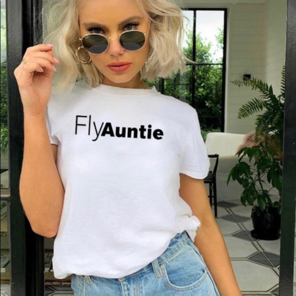100% Cotton Short Sleeve “Fly Auntie” Tee